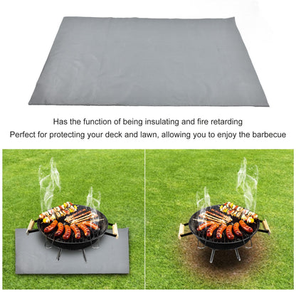 Fire Pit Mat Grill Fireproof Pad Deck Fire Protector 100x150cm for BBQ Terrace Lawn Patio V1294-YM0523-3111220019911