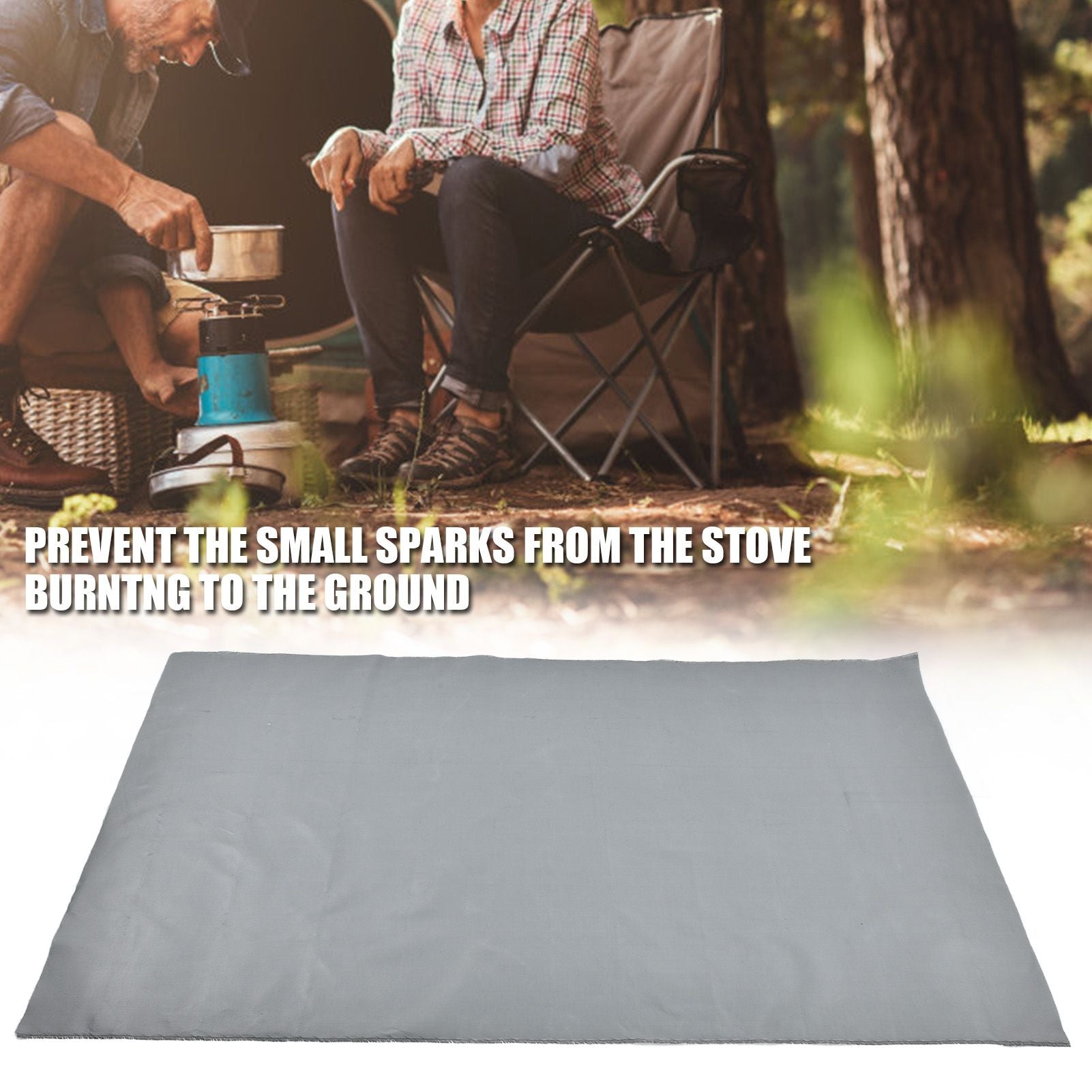 Fire Pit Mat Grill Fireproof Pad Deck Fire Protector 100x150cm for BBQ Terrace Lawn Patio V1294-YM0523-3111220019911