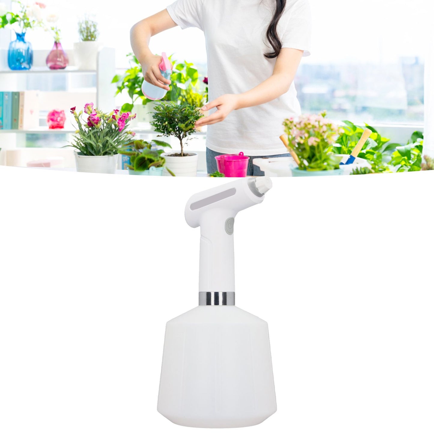 Electric Plant Spray Bottle 3.7V Waterproof Easy Control Battery Indicator USB Charging Adjustable Volume V1294-YM0523-3111220022112