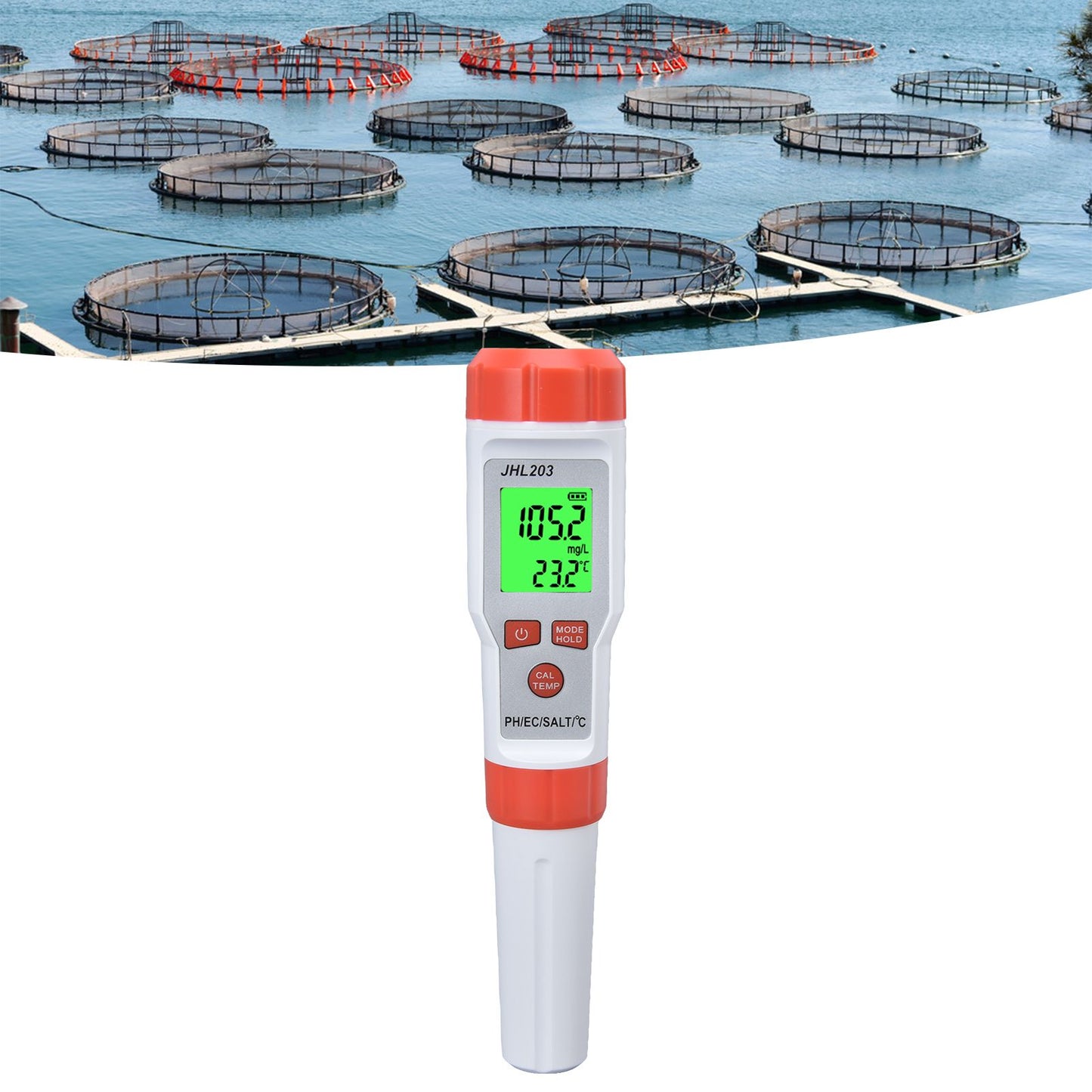 PH Tester 4 in 1 Portable Automatic Recognition Temperature Compensation Accurate Widely Used EC Meter for PH V1294-YM0523-3111220027111