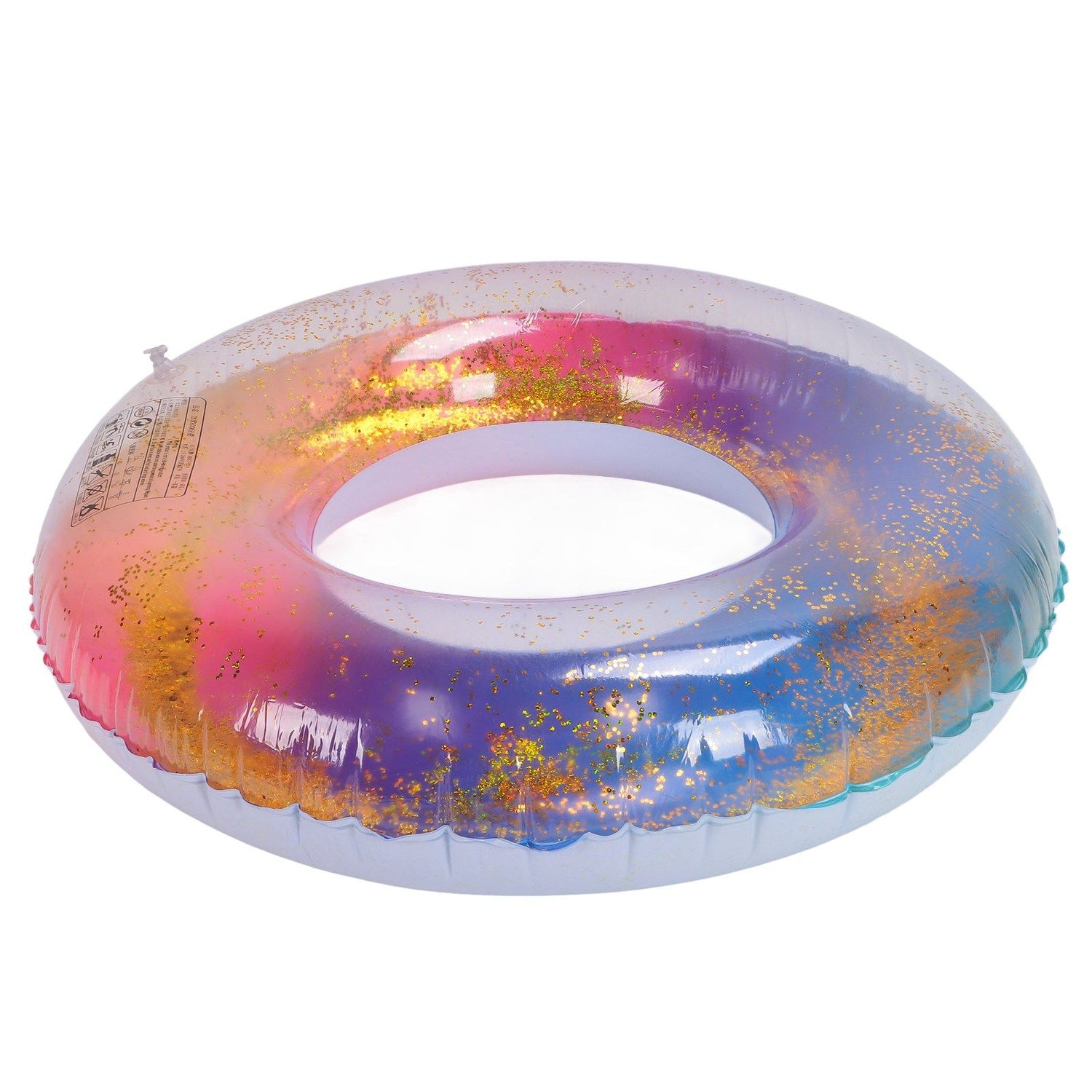 Colored Swimming Rings Bright Colors Sequin Thickened Inflatable Glitter Swim Rings for Swimming Pool V1294-YM0523-3111220029511