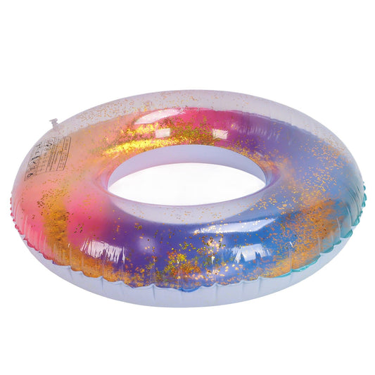 Colored Swimming Rings Bright Colors Sequin Thickened Inflatable Glitter Swim Rings for Swimming Pool V1294-YM0523-3111220029511