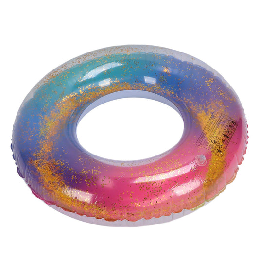 Colored Swimming Rings Bright Colors Sequin Thickened Inflatable Glitter Swim Rings for Swimming Pool V1294-YM0523-3111220029511