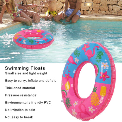 Swimming Floats Pink Flamingo Pattern Thickened Eco Friendly PVC Portable Round Pool Floats for Girl V1294-YM0523-3111220029611