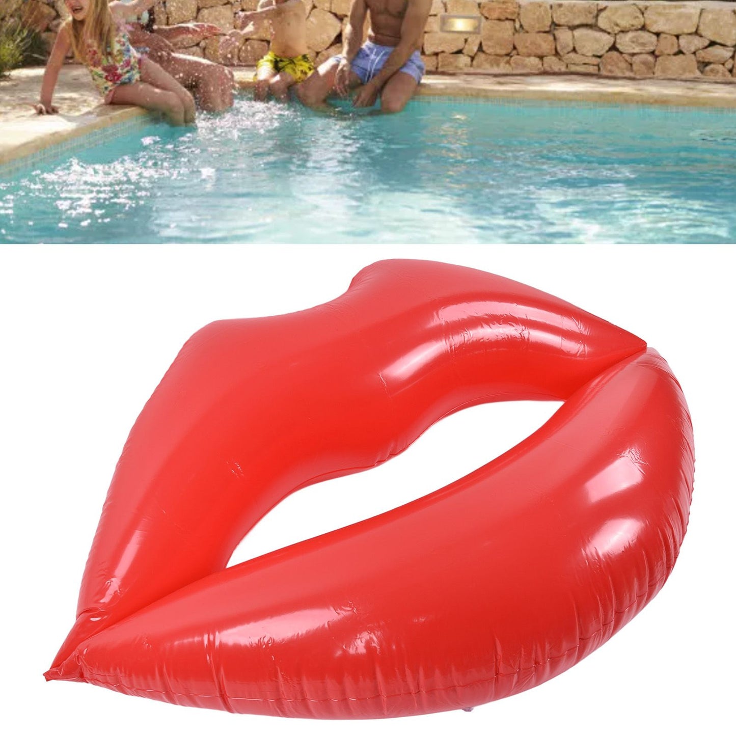 Red Lips Float Bed Thickened Increase PVC Inflatable Red Lips Swimming Pool for Adult Beaches Parties V1294-YM0523-3111220030411