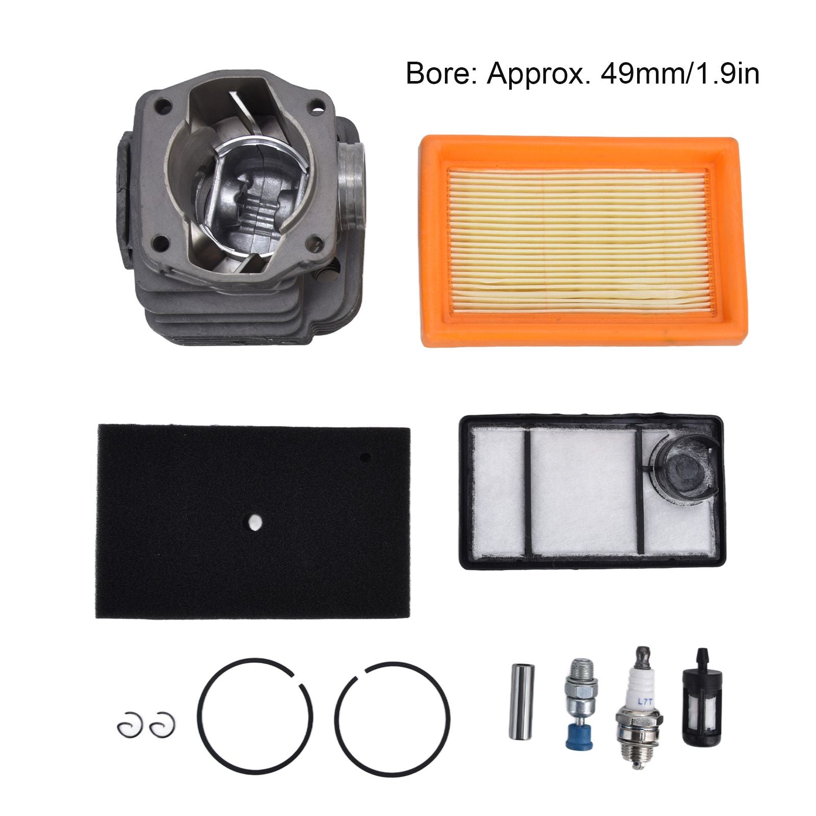 49mm Cylinder Piston Air Fuel Filter Kit for Stihl TS400 Concrete Cut Off Saw Replace 4223 020 1200 V1294-YM0523-3111220030911