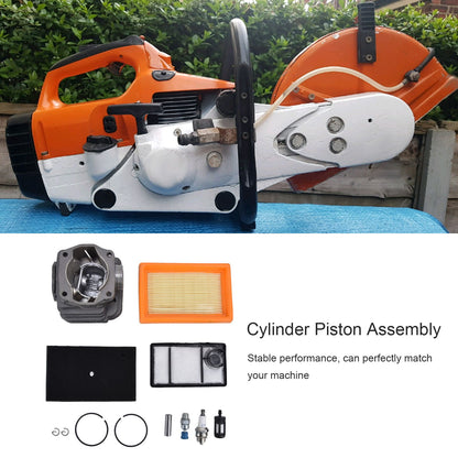 49mm Cylinder Piston Air Fuel Filter Kit for Stihl TS400 Concrete Cut Off Saw Replace 4223 020 1200 V1294-YM0523-3111220030911