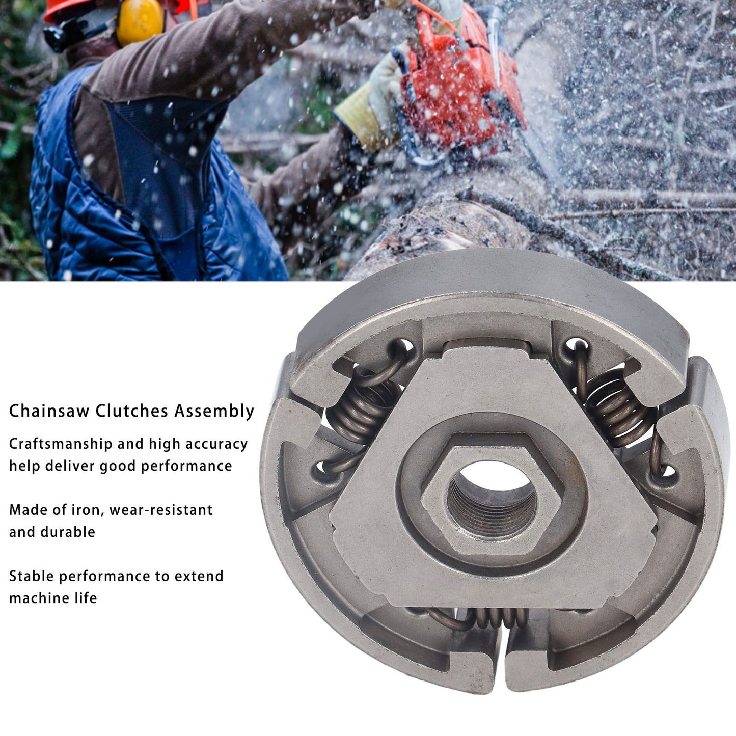 Chainsaw Clutches Assembly Wear Resistant Exquisite Workmanship Sprocket Clutches for 038 038AV for MS380 V1294-YM0523-3111220031111