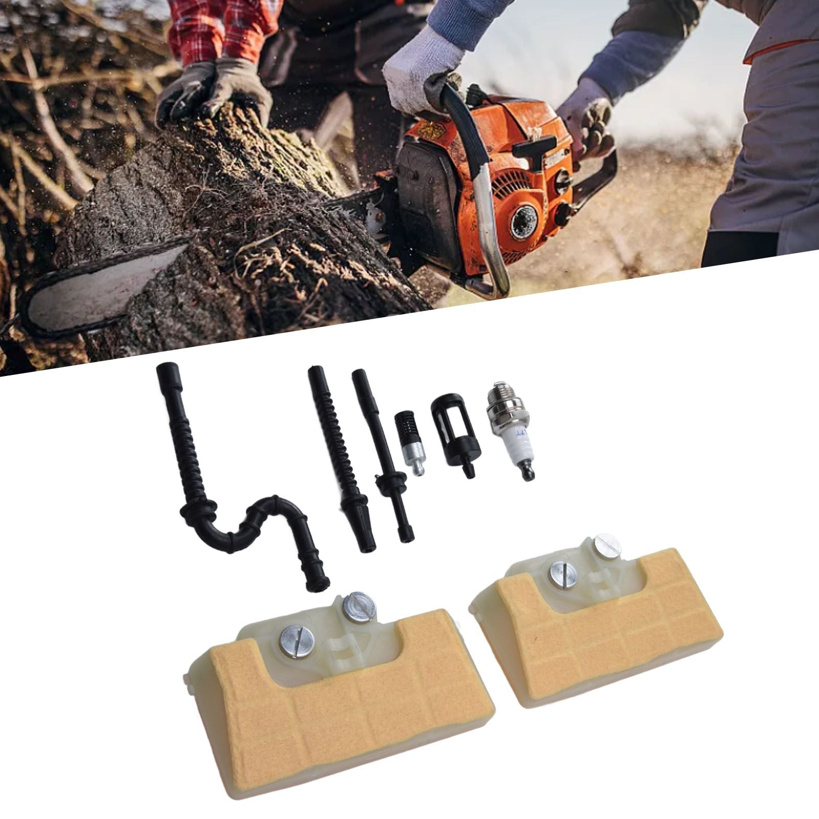 Chainsaw Air Filter Kit Wear Resistant High Accuracy Chainsaw Parts with Fuel Pipe Assembly for MS290 MS390 V1294-YM0523-3111220031211