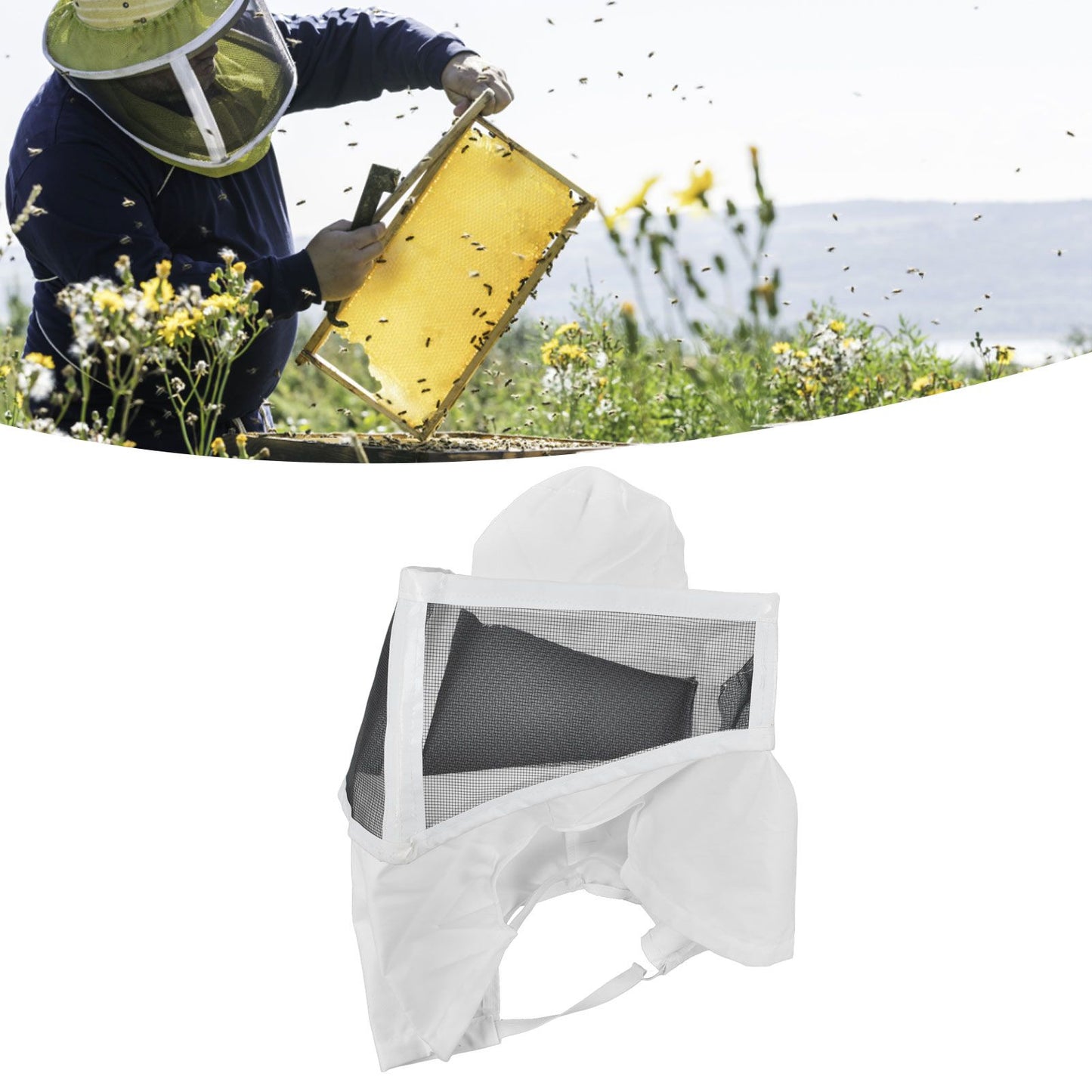 Beekeeping Hat Contraction Design Breathable Mesh White Edging Beekeeper Cowboy Hat for Beekeeping Hunting V1294-YM0523-3111220033011