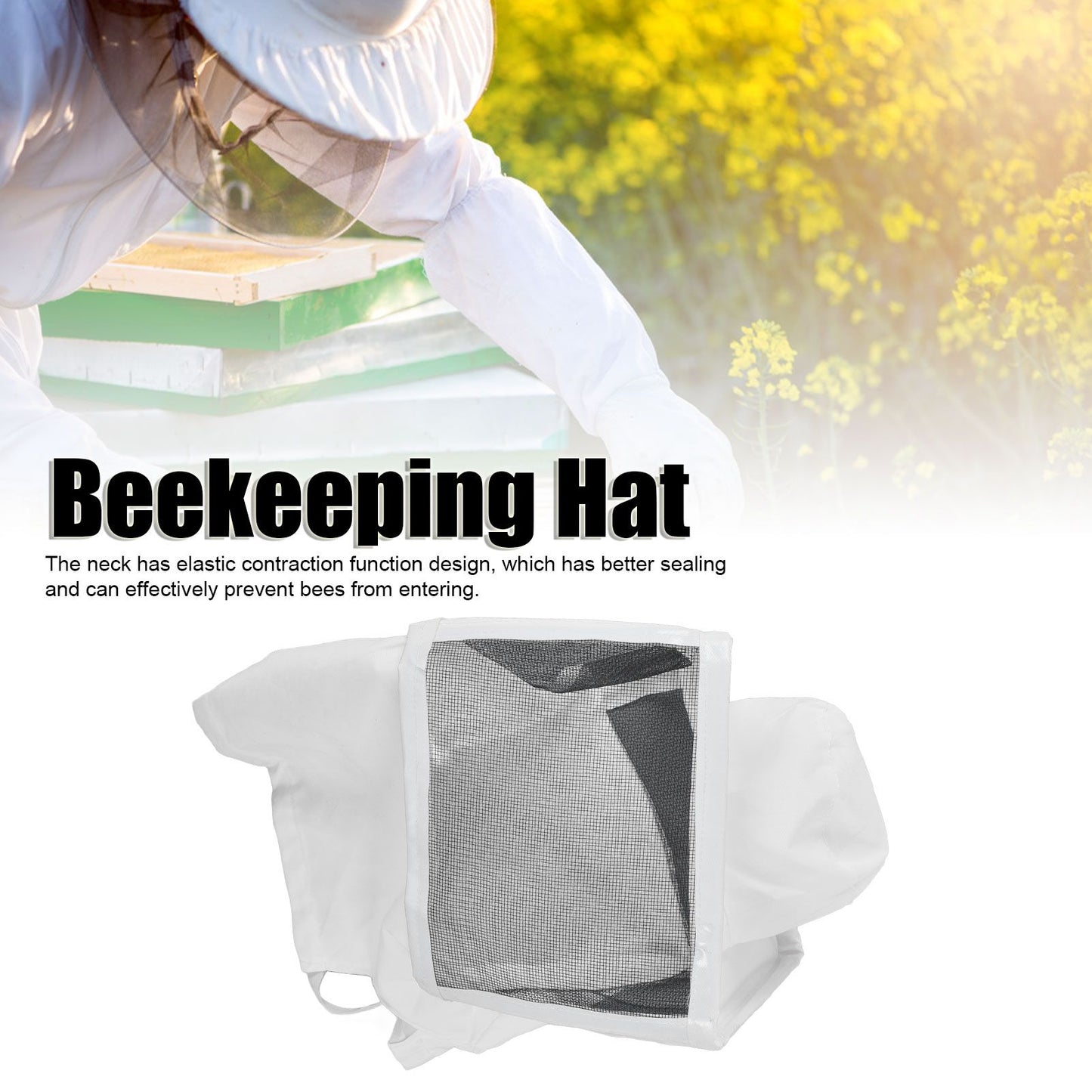 Beekeeping Hat Contraction Design Breathable Mesh White Edging Beekeeper Cowboy Hat for Beekeeping Hunting V1294-YM0523-3111220033011