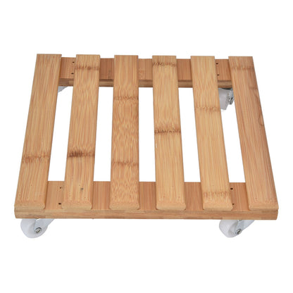 Plant Roller Base Stand Square with 360 degrees Removable Caster Wheel for Flower Pot 25x25cm S V1294-YM0523-3111220033411