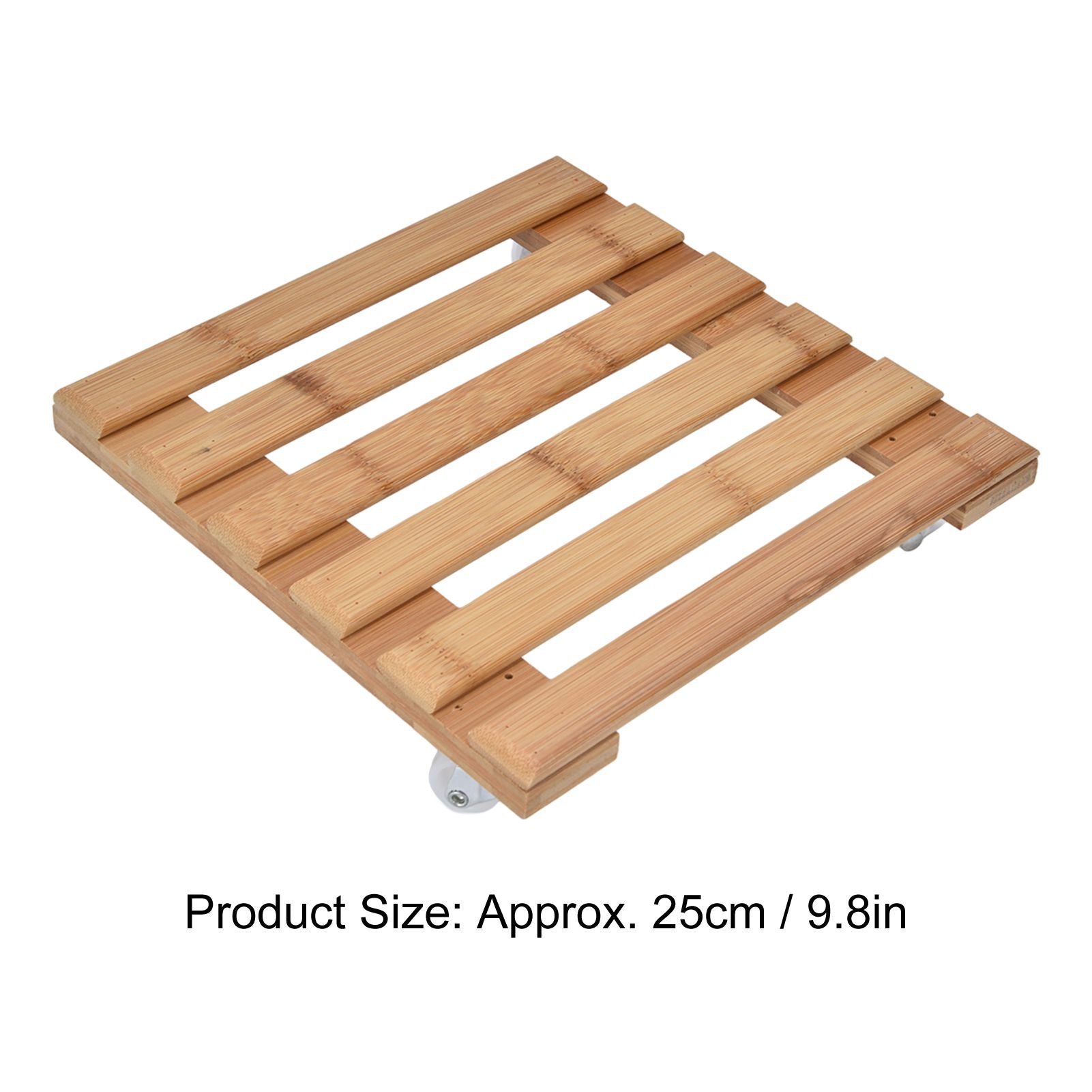 Plant Roller Base Stand Square with 360 degrees Removable Caster Wheel for Flower Pot 25x25cm S V1294-YM0523-3111220033411