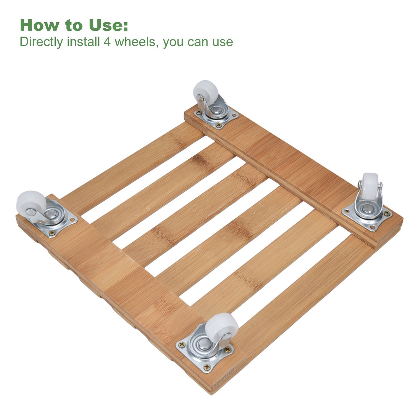 Plant Roller Base Stand Square with 360 degrees Removable Caster Wheel for Flower Pot 25x25cm S V1294-YM0523-3111220033411