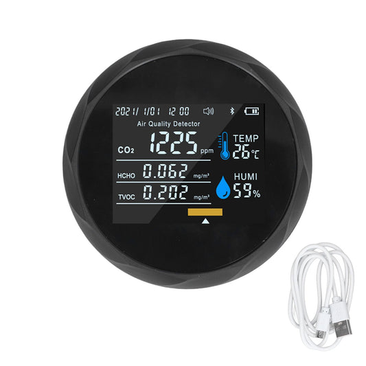 Air Quality Monitor Real Time Intelligent Color Screen Display USB Charging Portable Digital Air Quality V1294-YM0523-3111220035011