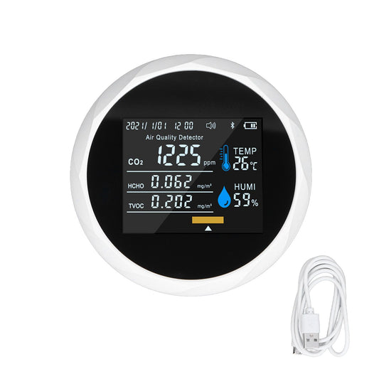 Air Quality Monitor Real Time Intelligent Color Screen Display USB Charging Portable Digital Air Quality V1294-YM0523-3111220035012