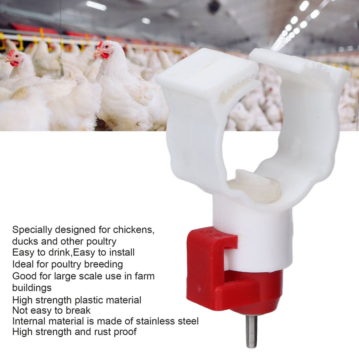 20pcs Chicken Waterer Nipples Multipurpose Chicken Nipple Feeder for Poultry Chicken Duck Bird V1294-YM0523-3111220035411
