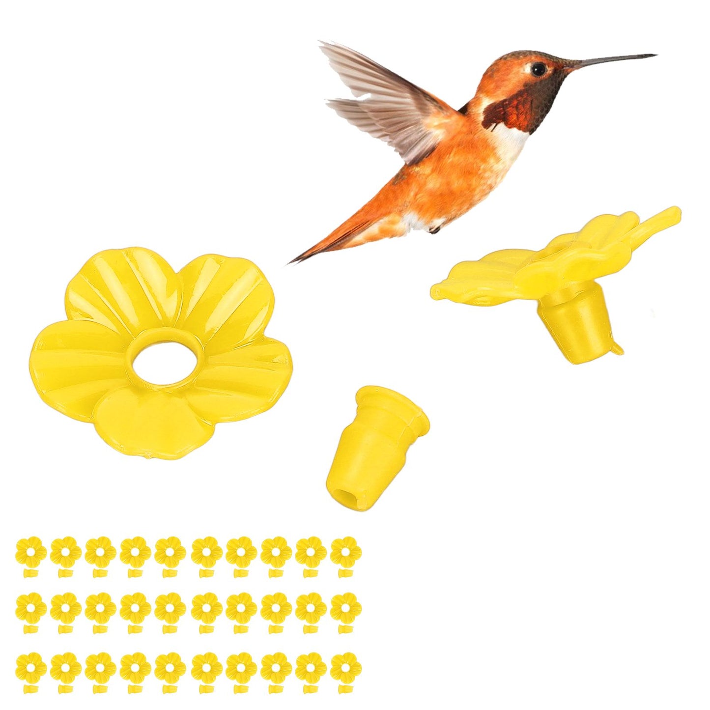 30 Sets Hummingbird Feeder Flowers Multicolor Unique Replaceable Hummingbird Bird Feeder Flower V1294-YM0523-3111220038711