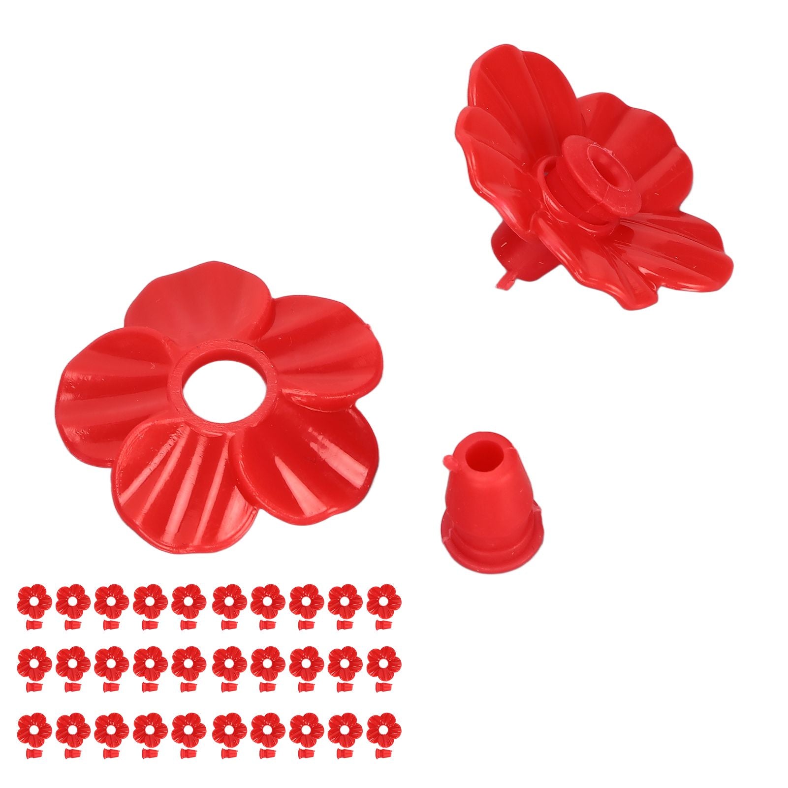 30 Sets Hummingbird Feeder Flowers Multicolor Unique Replaceable Hummingbird Bird Feeder Flower AccessoriesRed V1294-YM0523-3111220038712