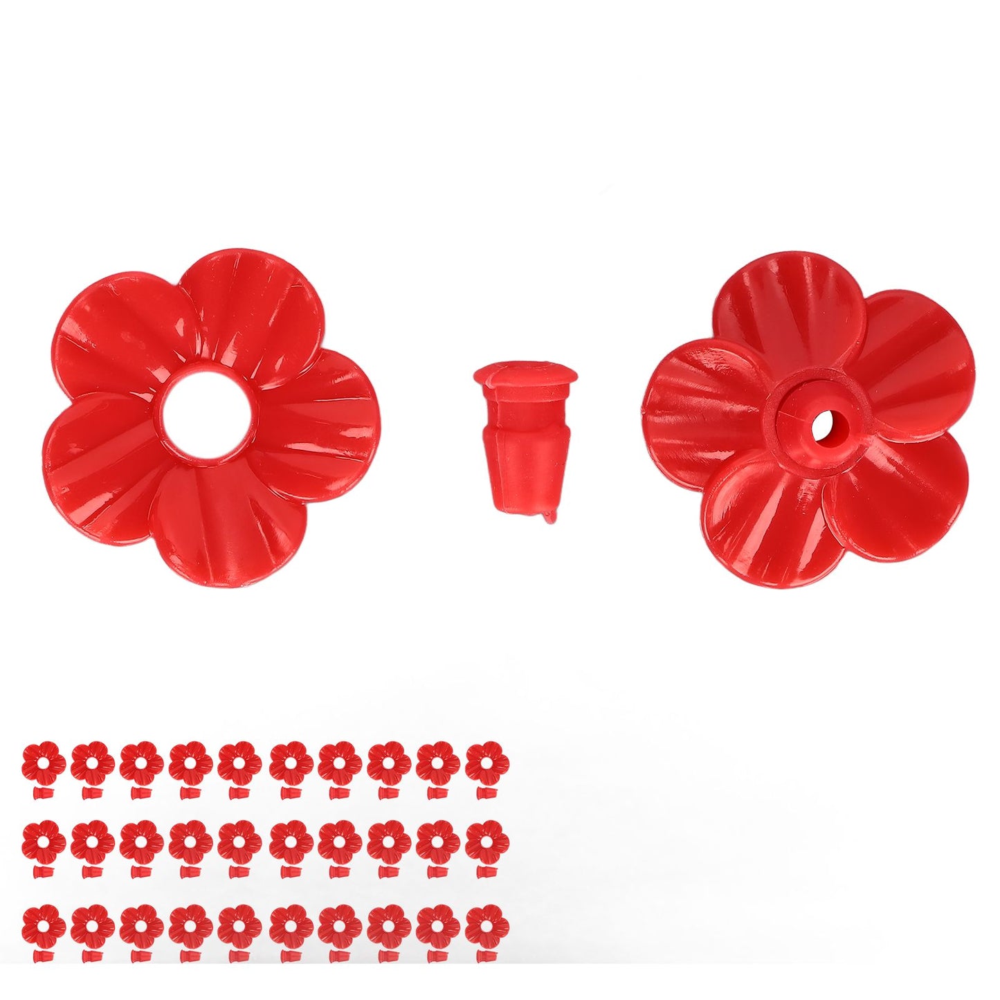 30 Sets Hummingbird Feeder Flowers Multicolor Unique Replaceable Hummingbird Bird Feeder Flower AccessoriesRed V1294-YM0523-3111220038712