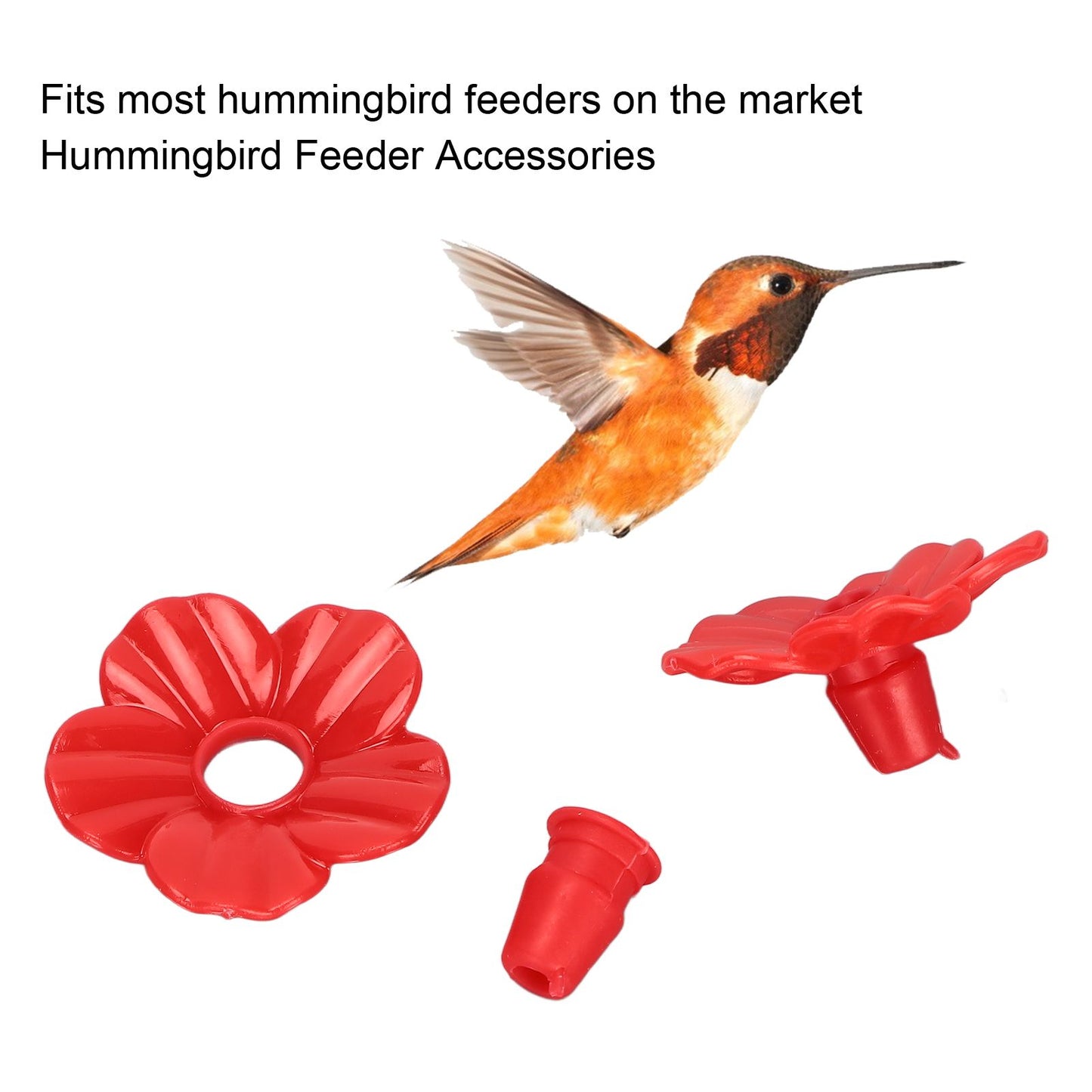 30 Sets Hummingbird Feeder Flowers Multicolor Unique Replaceable Hummingbird Bird Feeder Flower AccessoriesRed V1294-YM0523-3111220038712
