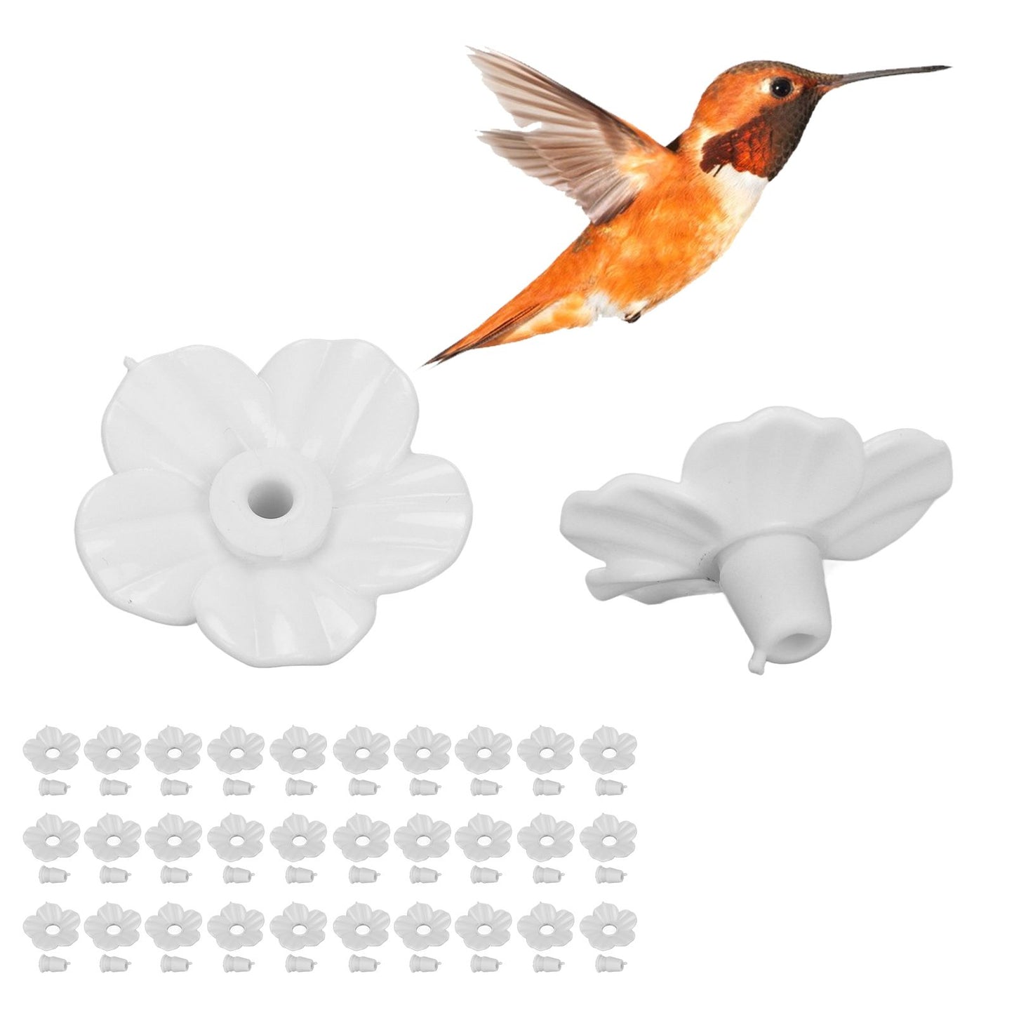 30 Sets Hummingbird Feeder Flowers Multicolor Unique Replaceable Hummingbird Bird Feeder Flower V1294-YM0523-3111220038713