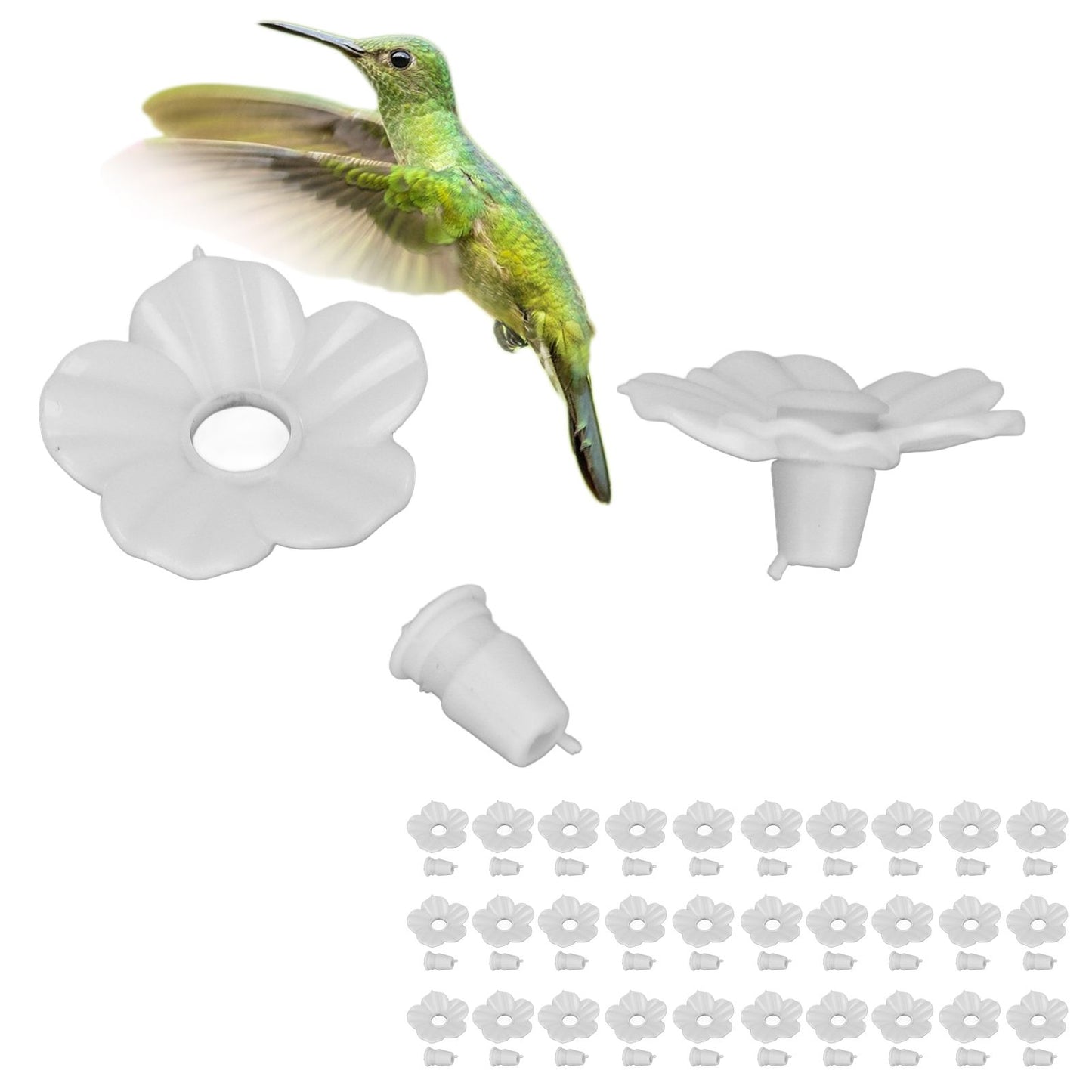 30 Sets Hummingbird Feeder Flowers Multicolor Unique Replaceable Hummingbird Bird Feeder Flower V1294-YM0523-3111220038713