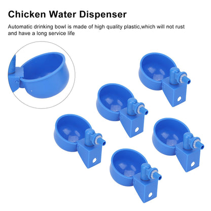5Pcs Automatic Chicken Water Cups PP Plastic Poultry Waterer Kit for Pigeons G1/8 Male Thread V1294-YM0523-3111220039711