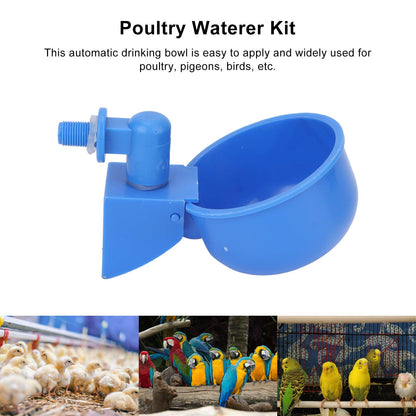 5Pcs Automatic Chicken Water Cups PP Plastic Poultry Waterer Kit for Pigeons G1/8 Male Thread V1294-YM0523-3111220039711
