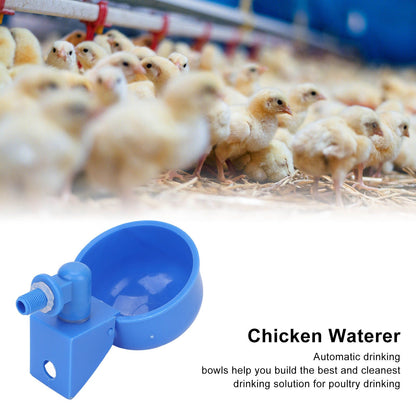 5Pcs Automatic Chicken Water Cups PP Plastic Poultry Waterer Kit for Pigeons G1/8 Male Thread V1294-YM0523-3111220039711