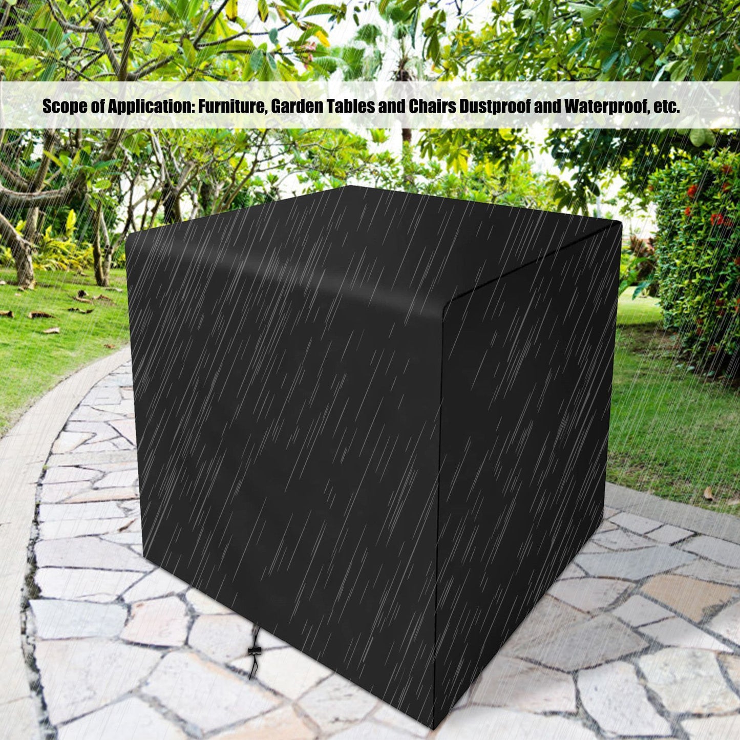 Dust Cover 150x100x60cm/59.1x39.4x23.6in Rectangle Waterproof Dust Proof Outdoor Table Cover V1294-YM0523-3111220040711