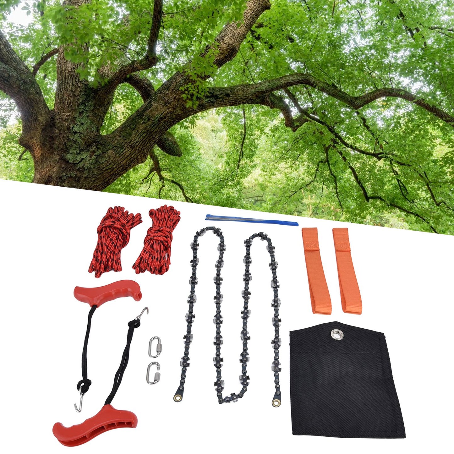 Hand Rope Chain Saw Efficient Both Sides Teeth Blades Folding Pocket Chainsaw for Tree Limb 53 Inch V1294-YM0523-3111220043511