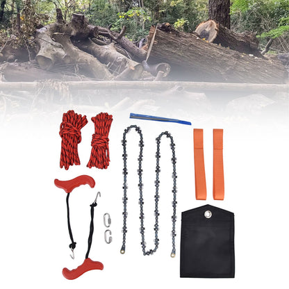 Hand Rope Chain Saw Efficient Both Sides Teeth Blades Folding Pocket Chainsaw for Tree Limb 53 Inch V1294-YM0523-3111220043511