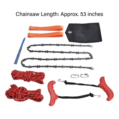 Hand Rope Chain Saw Efficient Both Sides Teeth Blades Folding Pocket Chainsaw for Tree Limb 53 Inch V1294-YM0523-3111220043511