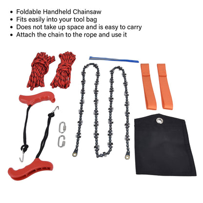 Hand Rope Chain Saw Efficient Both Sides Teeth Blades Folding Pocket Chainsaw for Tree Limb 53 Inch V1294-YM0523-3111220043511