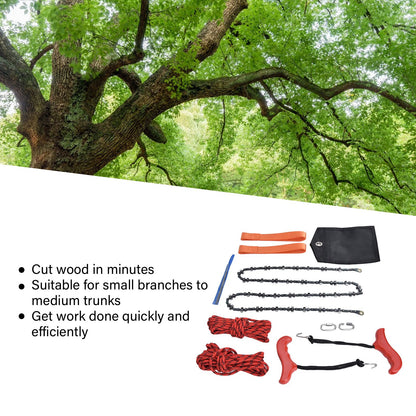 Hand Rope Chain Saw Efficient Both Sides Teeth Blades Folding Pocket Chainsaw for Tree Limb 53 Inch V1294-YM0523-3111220043511