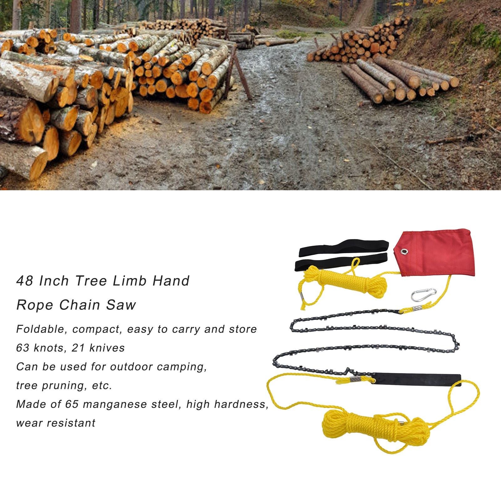 48 Inch Tree Limb Hand Rope Chain Saw 63 Teeth High Hardness Comfortable Handle Folding Pocket Chainsaw for V1294-YM0523-3111220043911