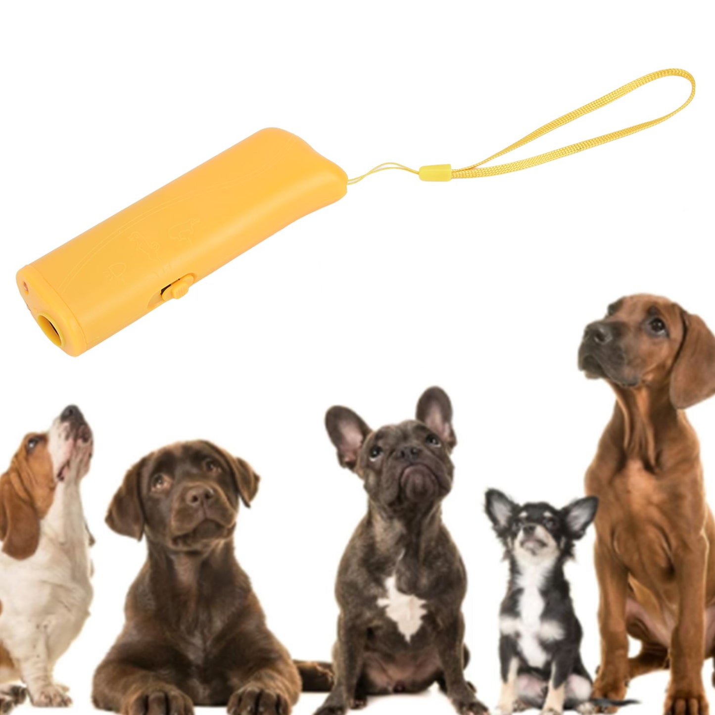 Ultrasonic Dog Trainer Device Portable Effective Dog Repeller for Barking Digging ChewingYellow V1294-YM0523-3111220044612