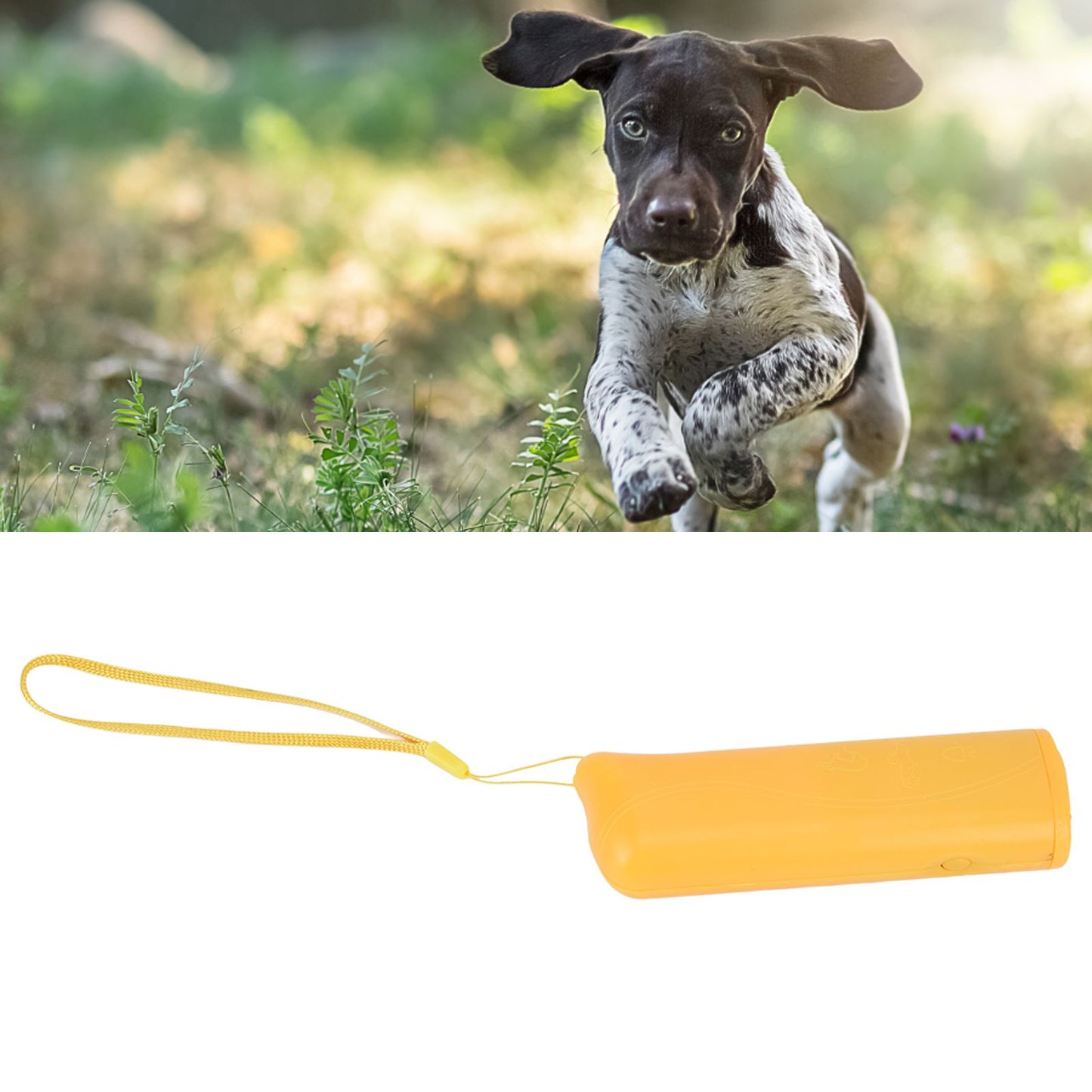 Ultrasonic Dog Trainer Device Portable Effective Dog Repeller for Barking Digging ChewingYellow V1294-YM0523-3111220044612