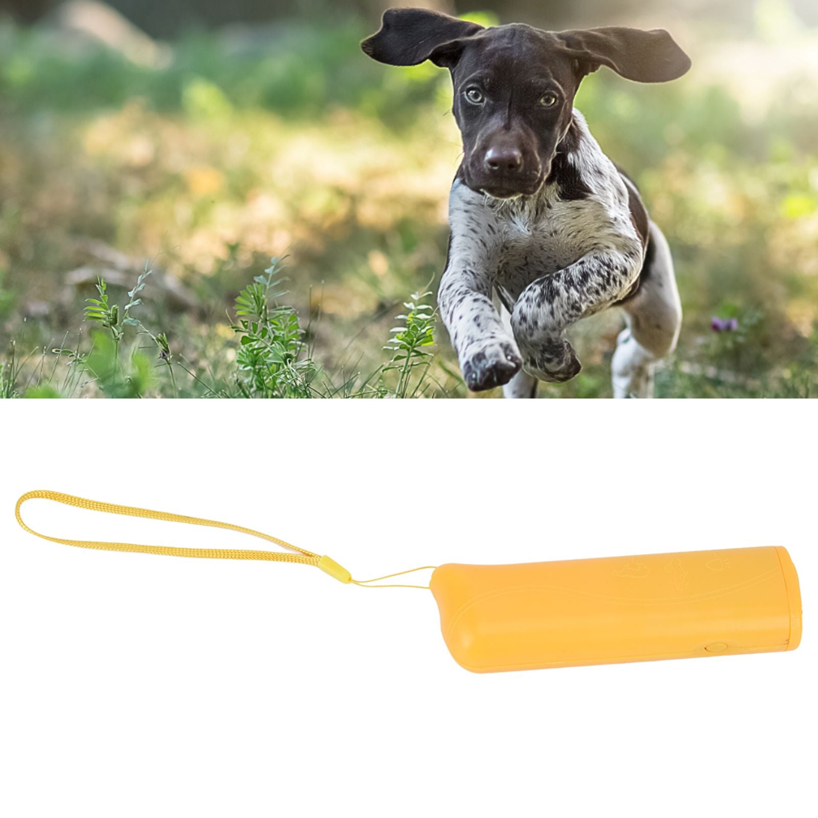 Ultrasonic Dog Trainer Device Portable Effective Dog Repeller for Barking Digging ChewingYellow V1294-YM0523-3111220044612