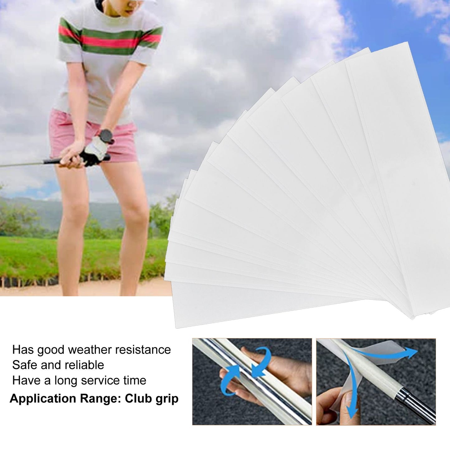 2 Pack Rubber Club Grip Double Sided Adhesive Tape Putter Accessories for Club Regripping V1294-YM0523-3111220045211