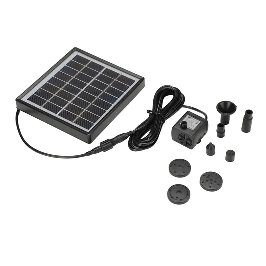Solar Fountain Pump Energy Saving High Efficiency Black Solar Fountain for Garden Bird Bath Small Pond 2W V1294-YM0523-3111220046611