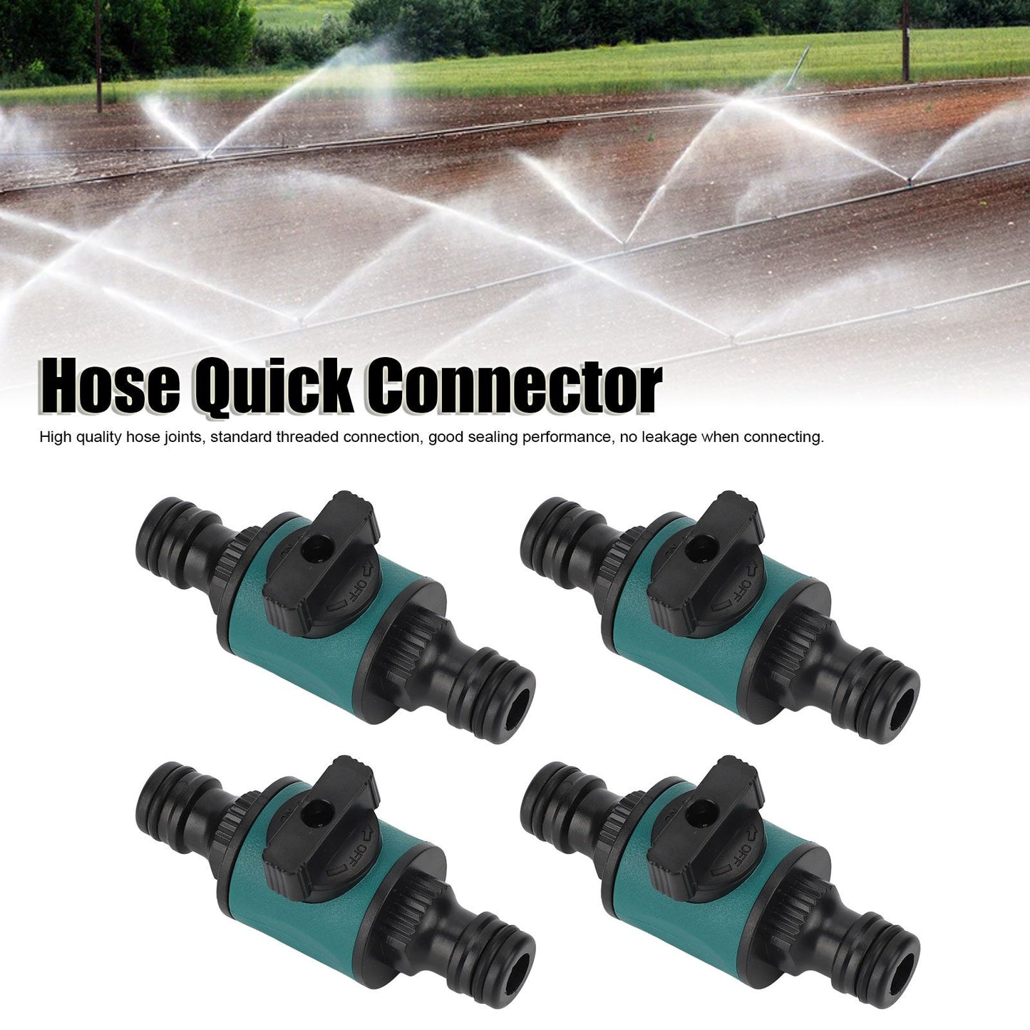 4pcs Hose Quick Connector Plastic Leakage Proof Dual Head Garden Hose Adapter for Irrigation System V1294-YM0523-3111220049411