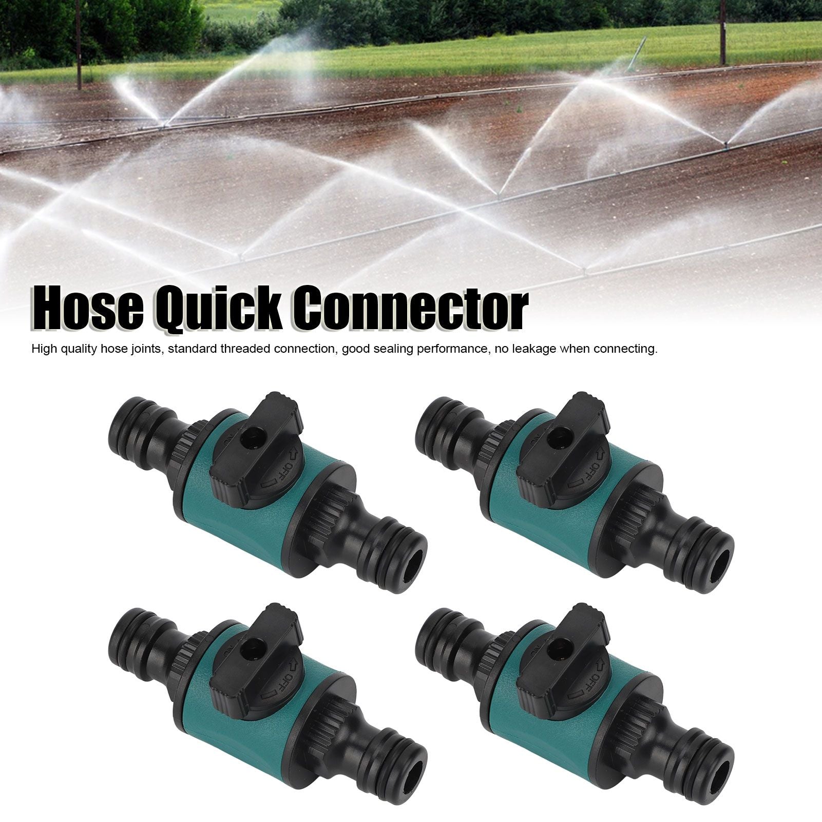 4pcs Hose Quick Connector Plastic Leakage Proof Dual Head Garden Hose Adapter for Irrigation System V1294-YM0523-3111220049411