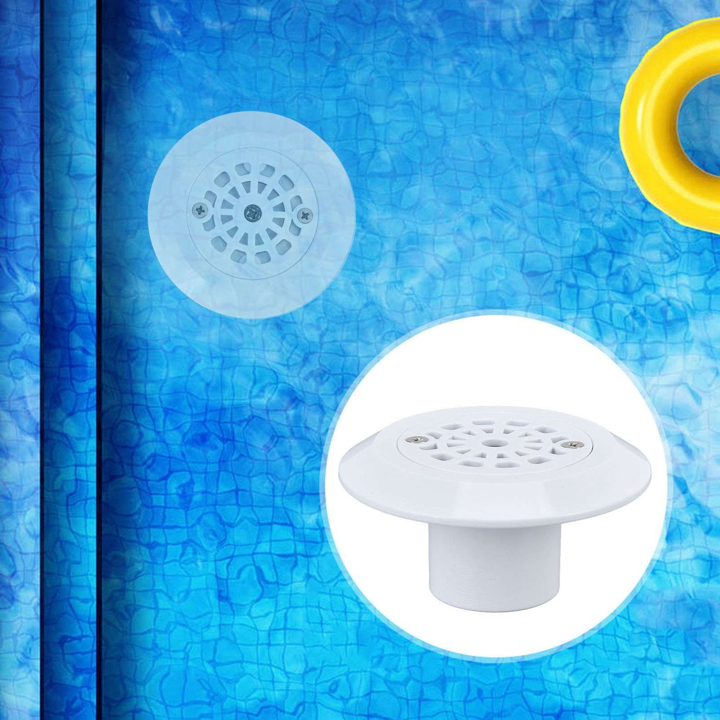 Plastic Pool Water Outlet White Floor Drain Water Inlet Draining Accessory for Swimming Pools Hot Springs Spas V1294-YM0523-3111220051811