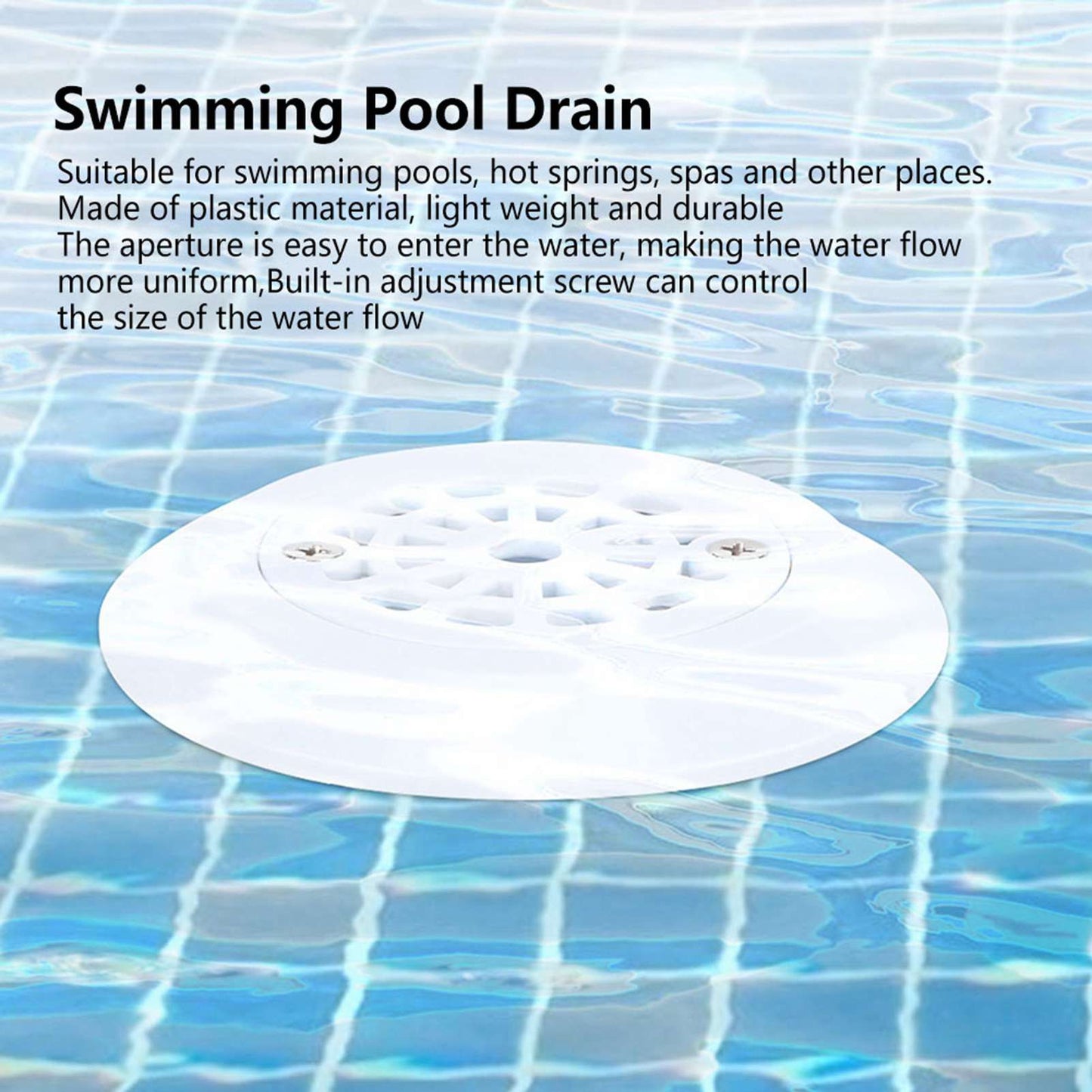 Plastic Pool Water Outlet White Floor Drain Water Inlet Draining Accessory for Swimming Pools Hot Springs Spas V1294-YM0523-3111220051811