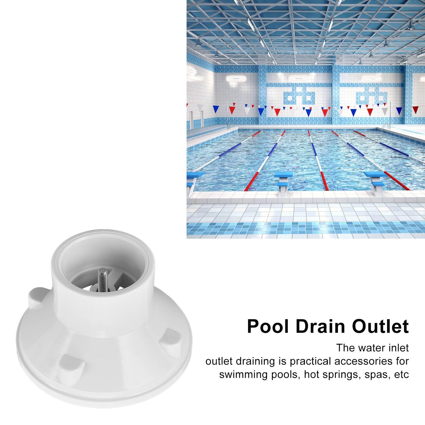 Swimming Pool Drain Outlet Built in Screw Adjustment Easy Replaceable White ABS Material Water Inlet Outlet V1294-YM0523-3111220051911