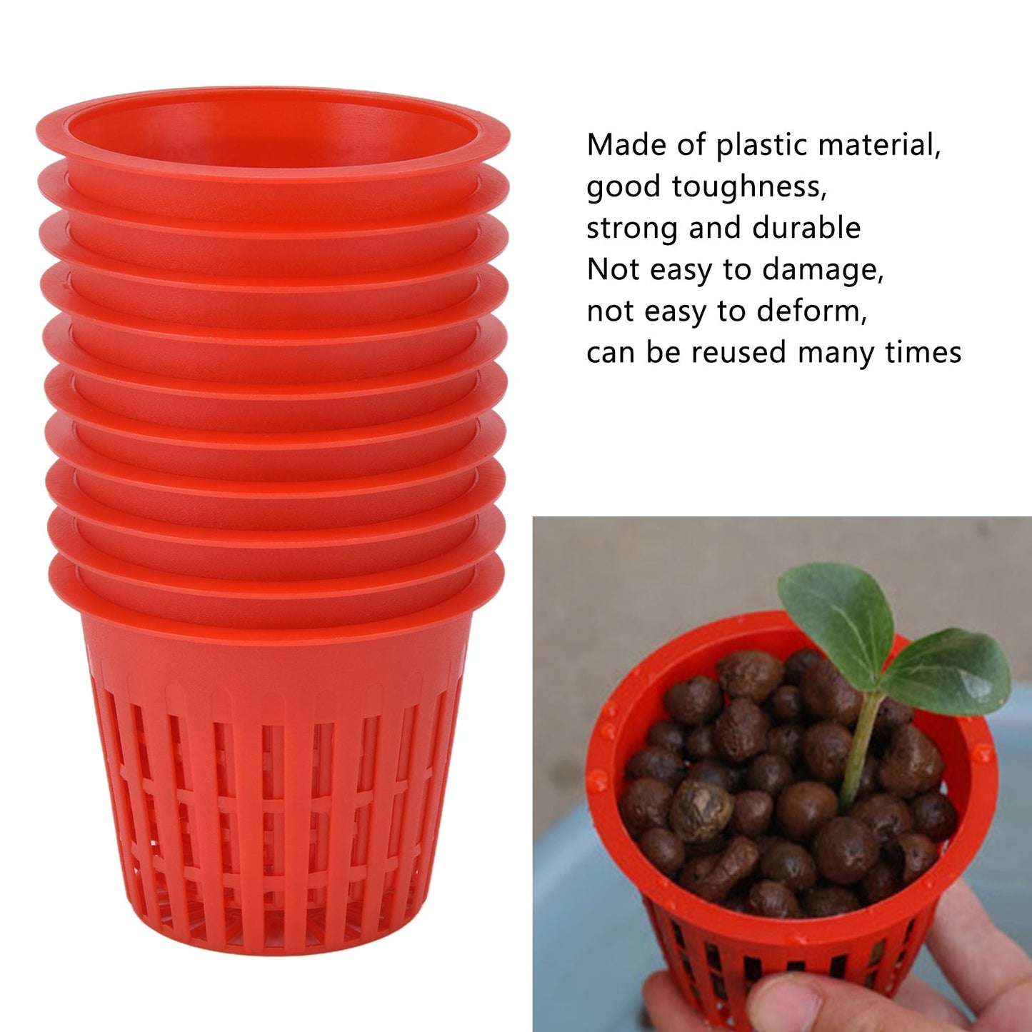 10PCS Planting Basket Plant Cultivation Basket Plastic Hydroponic Planting Mesh Cup for Garden V1294-YM0523-3111220054511