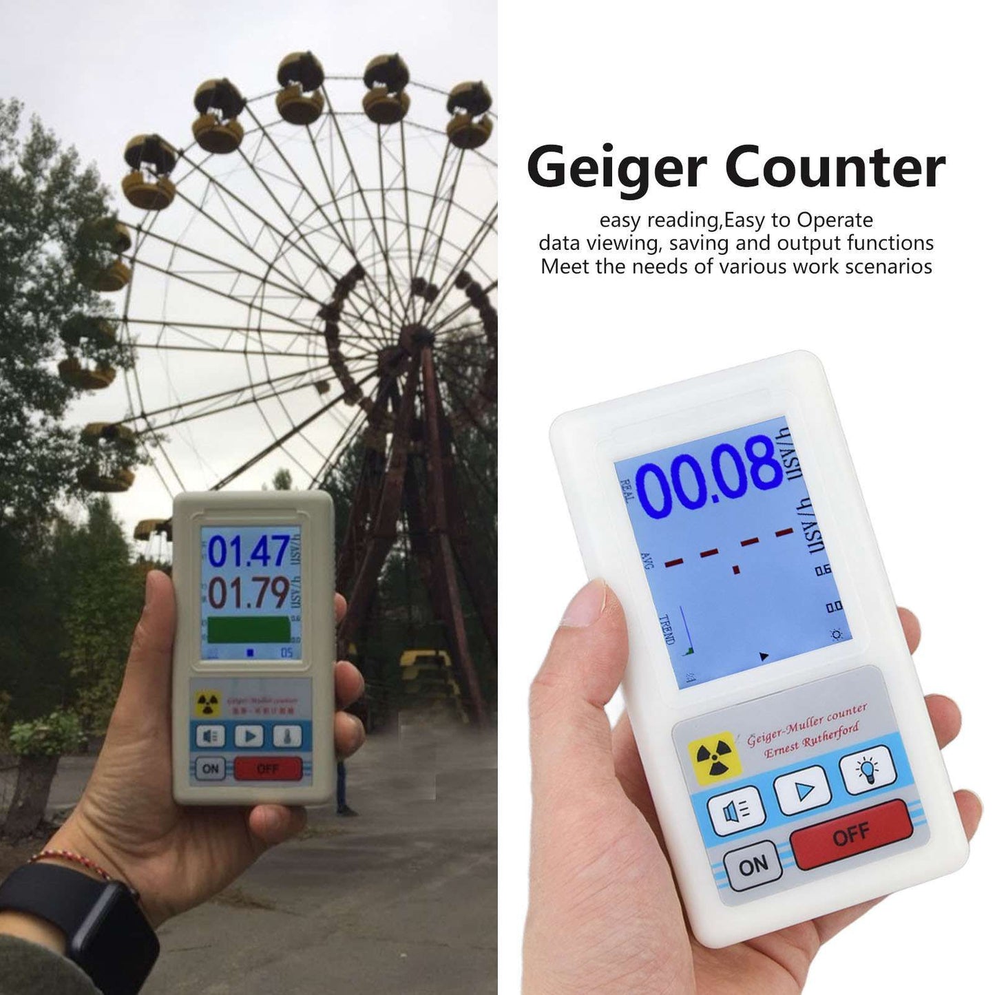 BR-6 Geiger Counter Easy Reading Multifunctional Radioactive Detector for Nuclear Radiation Electromagnetic V1294-YM0523-3111220056011