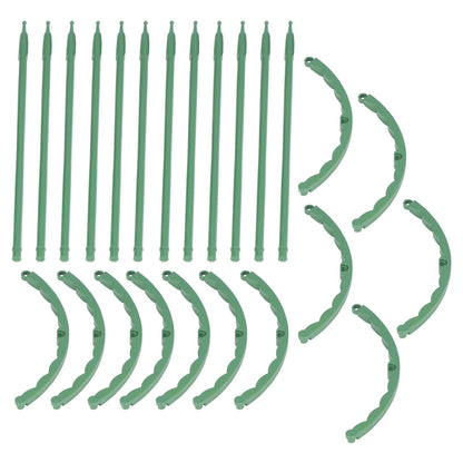 12 Sets Plant Support Stakes with Half Round Support Ring Plastic Garden Tool for Flower Pot Vegetable V1294-YM0523-3111220057311